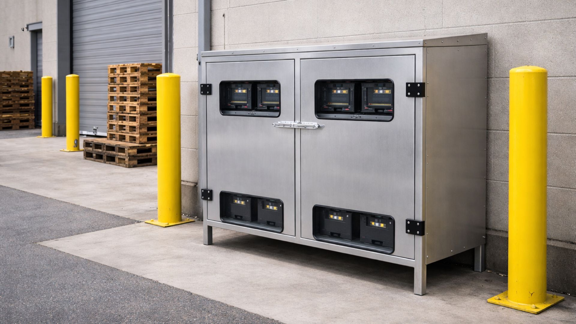 Armadietto per batterie muletti